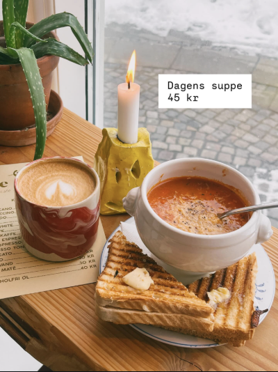 Kaffe og suppe hos Bedoon café
